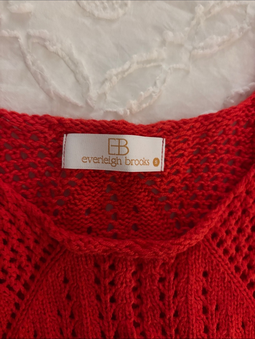 Lizard Thicket Red Knit Crochet-Style Sleeveless Camisole - Picture 4 of 4